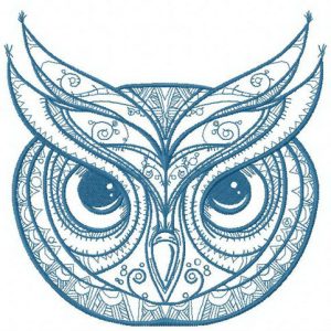 Serious owl 2 embroidery design