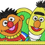 Ernie and Bert embroidery design