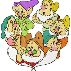 Seven dwarfs embroidery design