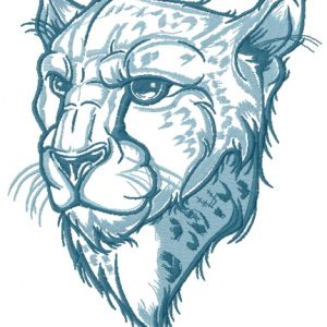 Severe cheetah embroidery design