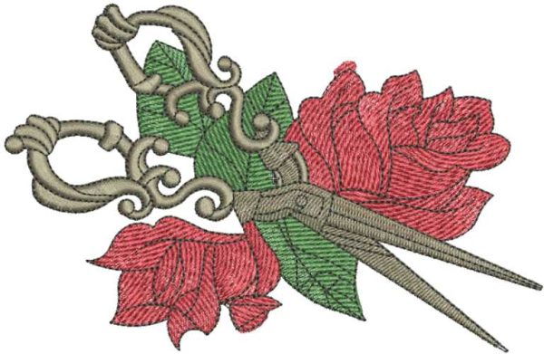 Vintage scissors 2 embroidery design