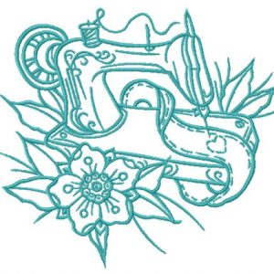 Sewing ribbon with heart embroidery design