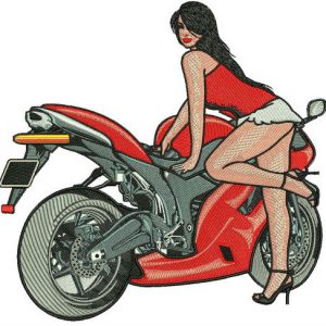 Sexy biker 3 embroidery design