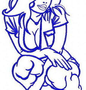 Sexy brunette 4 embroidery design
