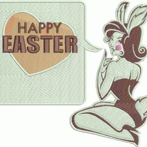 Sexy bunny girl embroidery design