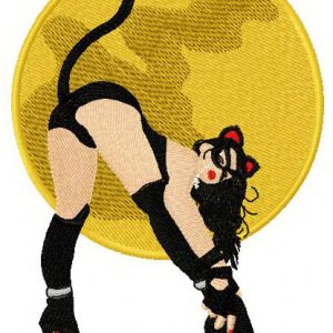 Catgirl embroidery design