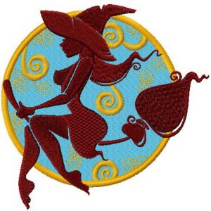 Sexy witch embroidery design