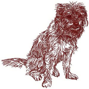 Shaggy dog embroidery design
