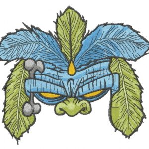 Shaman mask embroidery design