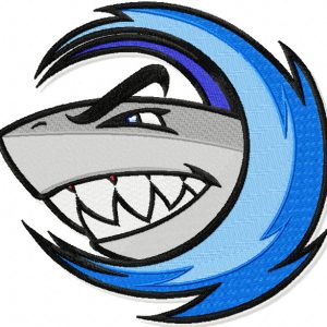Shark mascot embroidery design