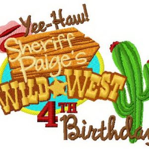 Sheriff Paige's 4th birthday embroidery design