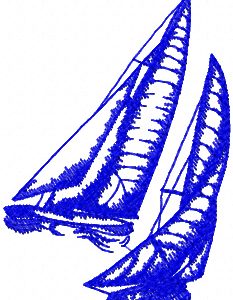 Yachts embroidery design