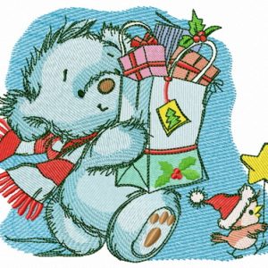Shopping before Christmas embroidery design