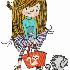 Shopping with poodle embroidery design