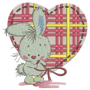 Shy bunny embroidery design