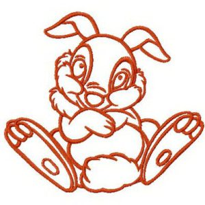 Shy bunny Thumper embroidery design