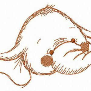 Shy elephant baby embroidery design