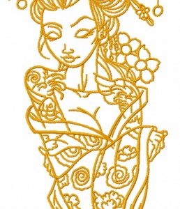 Shy geisha 5 embroidery design