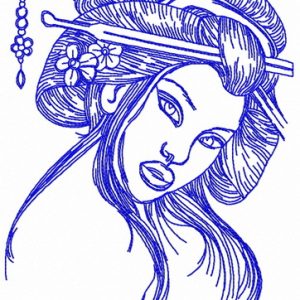 Shy Japanese embroidery design