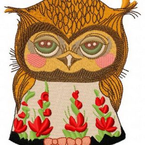 Shy owl 2 embroidery design