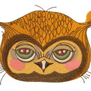 Shy owl 3 embroidery design