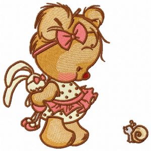 Shy teddy bear 4 embroidery design