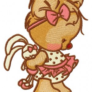 Shy teddy bear 6 embroidery design