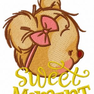 Shy teddy bear 7 embroidery design