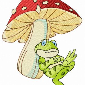 Siesta under mushroom embroidery design