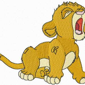 Simba can sleep embroidery design