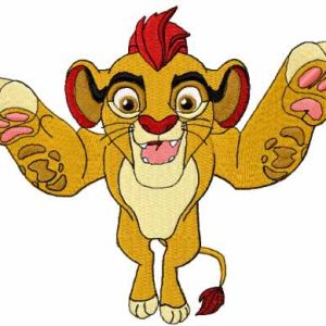 Simba attack embroidery design
