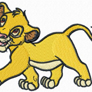 Simba Walking embroidery design