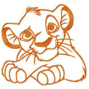 Simba's thoughts embroidery design