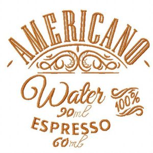 Simple americano embroidery design