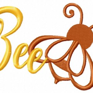 Simple bee embroidery design
