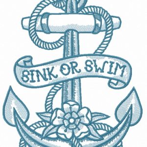 Sink or swim 2 embroidery design