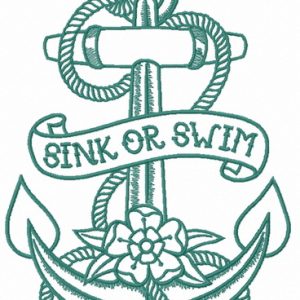 Sink or swim 3 embroidery design