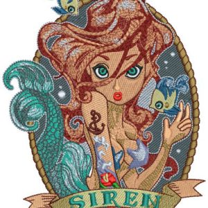 Siren embroidery design