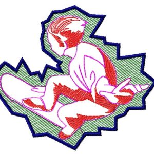 Skateboarder embroidery design