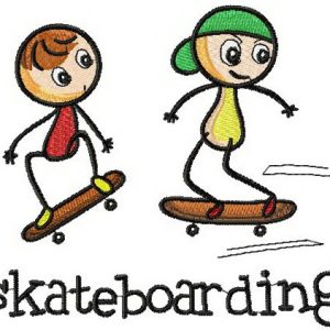 Skateboarding embroidery design