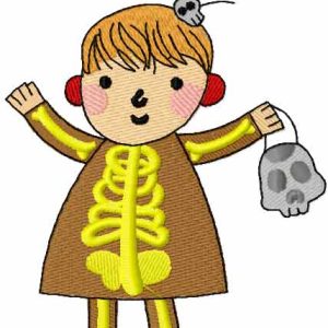 Skeleton costume embroidery design