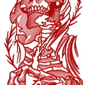 Skeleton of woman embroidery design
