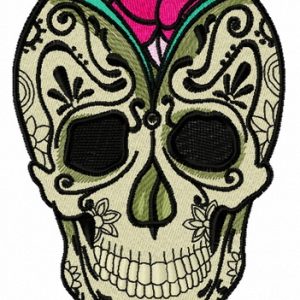 Skull and rose 3 embroidery design