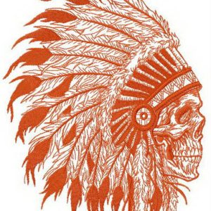 Skull in warbonnet embroidery design