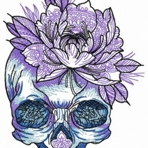 Skull of baroness embroidery design