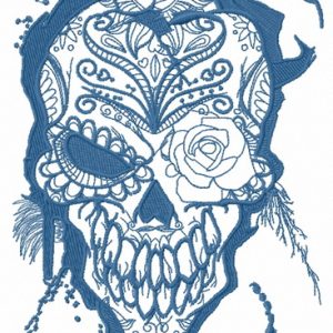 Skull with rose 3 embroidery design