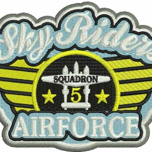 Sky Riders Airforce embroidery design