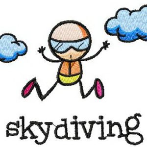 Skydiving embroidery design