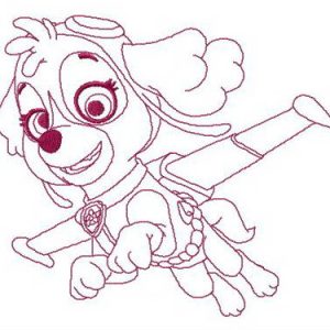Skye is flying embroidery design
