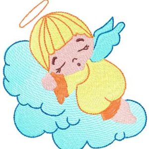 Sleeping angel embroidery design